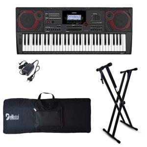Casio Keyboard CT X9000IN Combo Package with Adaptor Bag and Black Stand
